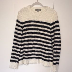 Marled Navy & Off White nubby knit sweater